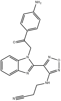 3-((4-(1-(2-(4-Aminophenyl)-2-oxoethyl)-1H-benzo[d]imidazol-2-yl)-1,2,5-oxadiazol-3-yl)amino)propanenitrile