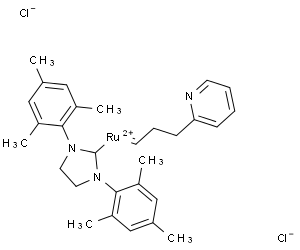 Ruthenium, [1,3-bis(2,4,6-trimethylphenyl)-2-imidazolidinylidene]dichloro[3-(2-pyridi nyl-kN)propylidene-kC]-, (SP-5-43)-