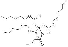 2,3-propanetricarboxylicacid,2-(1-oxobutoxy)-trihexylester