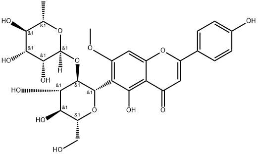 4H-1-Benzopyran-4-one, 6-[2-O-(6-deoxy-α-L-mannopyranosyl)-β-D-glucopyranosyl]-5-hydroxy-2-(4-hydroxyphenyl)-7-methoxy-