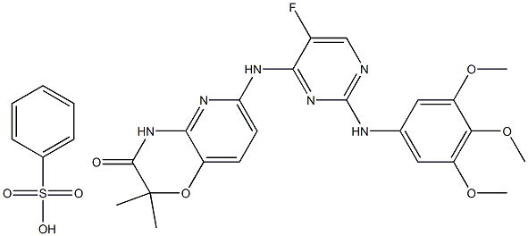 6-[[5-Fluoro-2-[(3,4,5-trimethoxyphenyl)amino]-4-pyrimidinyl]amino]-2,2-dimethyl-2H-pyrido[3,2-b]-1,4-oxazin-3(4H)-one benzenesulfonate