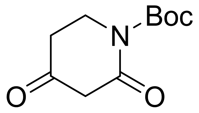 tert-butyl 2,4-dioxopiperidine-1-carboxylate, 1-piperidinecarboxylic acid, 2,4-dioxo-1,1-dimethylethyl ester, 1-boc-piperidine-2,4-dione, N-Boc-2,4-dioxopiperidine, 2,4-dioxopiperidine-1-carboxylic acid tert-butyl ester, N-tert-butoxycarbonyl-piperidine-2,4-dione, t-butyl 2,4-dioxopiperidine-1-carboxylate