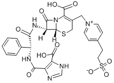 (6R,7R)-7-[[(2R)-2-[(5-carboxy-1H-imidazole-4-carbonyl)amino]-2-phenylacetyl]amino]-8-oxo-3-[[4-(2-sulfonatoethyl)pyridin-1-ium-1-yl]methyl]-5-thia-1-azabicyclo[4.2.0]oct-2-ene-2-carboxylic acid