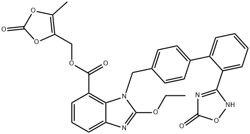 (5-methyl-2-oxo-1,3-dioxol-4-yl)methyl 2-ethoxy-3-[[4-[2-(5-oxo-4H-1,2,4-+oxadiazol-3-yl)phenyl]phenyl]methyl]benzimidazole-4-carboxylate