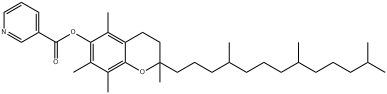 3-Pyridinecarboxylic acid, 3,4-dihydro-2,5,7,8-tetramethyl-2-(4,8,12-trimethyltridecyl)-2H-1-benzopyran-6-yl ester