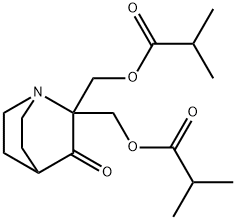 Propanoic acid, 2-methyl-, (3-oxo-1-azabicyclo[2.2.2]oct-2-ylidene)bis(methylene) ester (9CI)