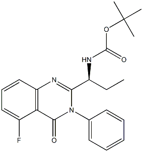 Carbamic acid,[(1S)-1-(5-fluoro-3,4-dihydro-4-oxo-3-phenyl-2-quinazolinyl)propyl]-,1,1-dimethylethyl ester