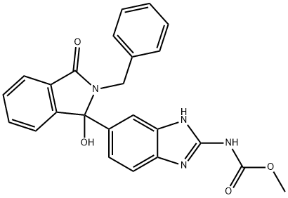 Carbamic acid, N-[6-[2,3-dihydro-1-hydroxy-3-oxo-2-(phenylmethyl)-1H-isoindol-1-yl]-1H-benzimidazol-2-yl]-, methyl ester