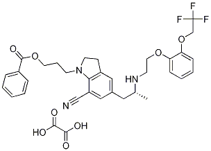 (R)-3-(7-Cyano-5-(2-((2-(2-(2,2,2-trifluoroethoxy)phenoxy)-ethyl)amino)propyl)indolin-1-yl)propyl
