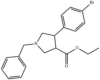3-Pyrrolidinecarboxylic acid, 4-(4-bromophenyl)-1-(phenylmethyl)-, ethyl ester
