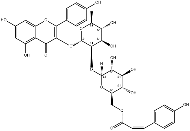 4H-1-Benzopyran-4-one, 3-[[6-deoxy-2-O-[6-O-[(2Z)-3-(4-hydroxyphenyl)-1-oxo-2-propen-1-yl]-β-D-glucopyranosyl]-α-L-mannopyranosyl]oxy]-5,7-dihydroxy-2-(4-hydroxyphenyl)-