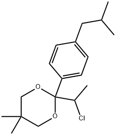 1,3-Dioxane, 2-(1-chloroethyl)-5,5-dimethyl-2-[4-(2-methylpropyl)phenyl]-