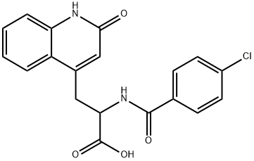 4-Quinolinepropanoic acid, a-[(4-chlorobenzoyl)amino]-1,2-dihydro-2-oxo-, (R)-