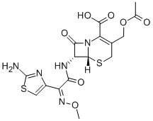 5-Thia-1-azabicyclo[4.2.0]oct-2-ene-2-carboxylic acid, 3-[(acetyloxy)methyl]-7-[[(2-amino-4-thiazolyl)(methoxyimino)acetyl]amino]-8-oxo-, [6R-[6α,7α(Z)]]-