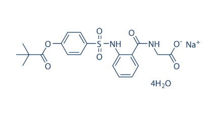 n-[2-[[[4-(2,2-dimethyl-1-oxopropoxy)phenyl]sulfonyl]amino]benzoyl]-(s)-glycine monosodium salt