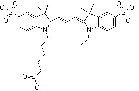 2-(3-(1-(5-Carboxypentyl)-3,3-dimethyl-5-sulfoindolin-2-ylidene)prop-1-en-1-yl)-1-ethyl-3,3-dimethyl-3H-indol-1-ium-5-sulfonate