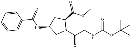(2S,4R)-4-苯甲酰氨基-1-(2-((叔丁氧基羰基)氨基)乙酰基)吡咯烷-2-甲酸甲酯