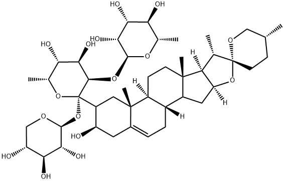 β-D-Galactopyranoside, (1β,3β,25R)-3-hydroxyspirost-5-en-1-yl O-6-deoxy-α-L-mannopyranosyl-(1→2)-O-[β-D-xylopyranosyl-(1→3)]-6-deoxy-