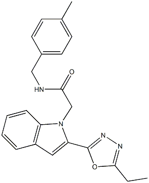 2-[2-(5-ethyl-1,3,4-oxadiazol-2-yl)indol-1-yl]-N-[(4-methylphenyl)methyl]acetamide
