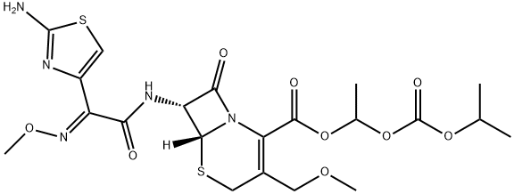 (6S,7S)-1-((isopropoxycarbonyl)oxy)ethyl 7-((E)-2-(2-aminothiazol-4-yl)-2-(methoxyimino)acetamido)-3-(methoxymethyl)-8-oxo-5-thia-1-azabicyclo[4.2.0]oct-2-ene-2-carboxylate
