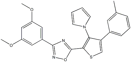 3-(3,5-dimethoxyphenyl)-5-[4-(3-methylphenyl)-3-pyrrol-1-ylthiophen-2-yl]-1,2,4-oxadiazole