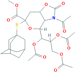 Methyl (1-Adamantanyl 5-acetamido-7,8,9-tri-O-acetyl-5-N,4- O-carbonyl-3,5-dideoxy-2-thio-D-glycero-a-D-galacto-non-2-ulopyranoside) onate