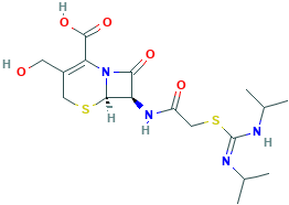 5-Thia-1-azabicyclo[4.2.0]oct-2-ene-2-carboxylic acid, 3-(hydroxymethyl)-7-[[2-[[[(1-methylethyl)amino][(1-methylethyl)imino]methyl]thio]acetyl]amino]-8-oxo-, (6R,7R)-