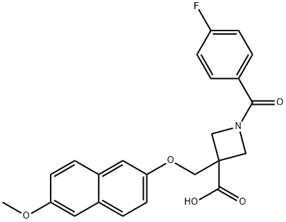 3-Azetidinecarboxylic acid, 1-(4-fluorobenzoyl)-3-[[(6-methoxy-2-naphthalenyl)oxy]methyl]-