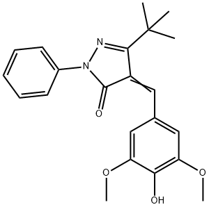 3-tert-butyl-4-[(4-hydroxy-3,5-dimethoxyphenyl)methylidene]-1-phenyl-4,5-dihydro-1H-pyrazol-5-one