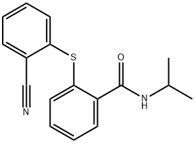 2-[(2-CYANOPHENYL)SULFANYL]-N-ISOPROPYLBENZENECARBOXAMIDE