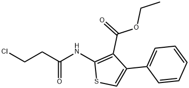 3-THIOPHENECARBOXYLIC ACID, 2-[(3-CHLORO-1-OXOPROPYL)AMINO]-4-PHENYL-, ETHYL ESTER
