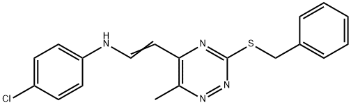 N-(2-[3-(BENZYLSULFANYL)-6-METHYL-1,2,4-TRIAZIN-5-YL]VINYL)-N-(4-CHLOROPHENYL)AMINE