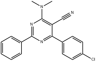 4-(4-CHLOROPHENYL)-6-(DIMETHYLAMINO)-2-PHENYL-5-PYRIMIDINECARBONITRILE