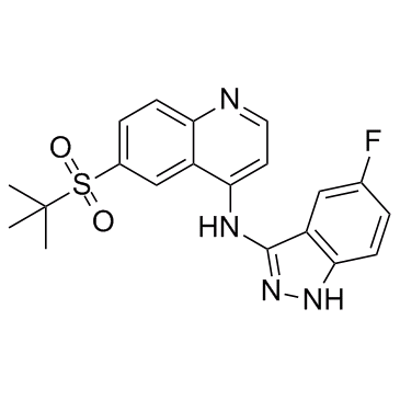 6-[(叔丁基)磺酰基]-N-(5-氟-1H-吲唑-3-基)-4-喹啉胺