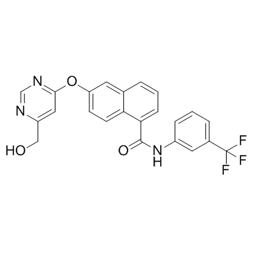 1-Naphthalenecarboxamide, 6-[[6-(hydroxymethyl)-4-pyrimidinyl]oxy]-N-[3-(trifluoromethyl)phenyl]-