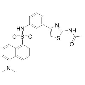 N-(4-(3-((5-(dimethylamino)naphthalene)-1-sulfonamido)phenyl)thiazol-2-yl)acetamide