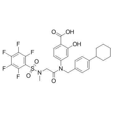 Benzoic acid, 4-[[(4-cyclohexylphenyl)methyl][2-[methyl[(2,3,4,5,6-pentafluorophenyl)sulfonyl]amino]acetyl]amino]-2-hydroxy-