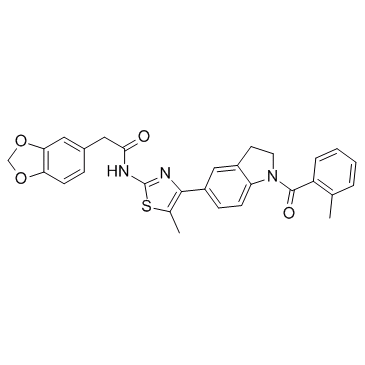 1,3-Benzodioxole-5-acetamide, N-[4-[2,3-dihydro-1-(2-methylbenzoyl)-1H-indol-5-yl]-5-methyl-2-thiazolyl]-