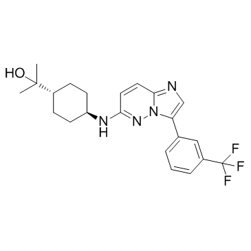 Cyclohexanemethanol, α,α-dimethyl-4-[[3-[3-(trifluoromethyl)phenyl]imidazo[1,2-b]pyridazin-6-yl]amino]-, trans-