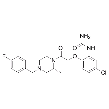 N-[5-chloro-2-[2-[(2R)-4-[(4-fluorophenyl)methyl]-2-methyl-1-piperazinyl]-2-oxoethoxy]phenyl]-urea