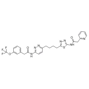2-(吡啶-2-基)-N-(5-(4-(6-(2-(3-(三氟甲氧基)苯基)乙酰胺)哒嗪-3-基)丁基)-1,3,4-噻二唑-2-基)乙酰胺