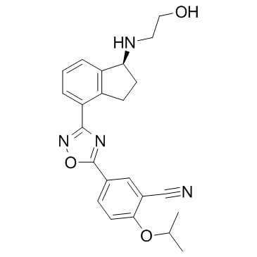 5-[3-[(1S)-2,3-Dihydro-1-[(2-hydroxyethyl)amino]-1H-inden-4-yl]-1,2,4-oxadiazol-5-yl]-2-(1-methylethoxy)benzonitrile