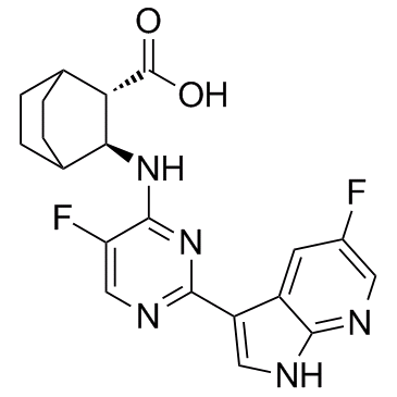 (2S,3S)-3-[[5-Fluoro-2-(5-fluoro-1H-pyrrolo[2,3-b]pyridin-3-yl)-4-pyrimidinyl]amino]bicyclo[2.2.2]octane-2-carboxylic acid