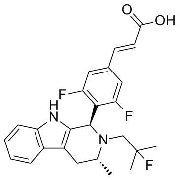 (E)-3-[3,5-Difluoro-4-[(1R,3R)-2-(2-fluoro-2-methylpropyl)-3-methyl-2,3,4,9-tetrahydro-1H-pyrido[3,4-b]indol-1-yl]phenyl]acrylic acid