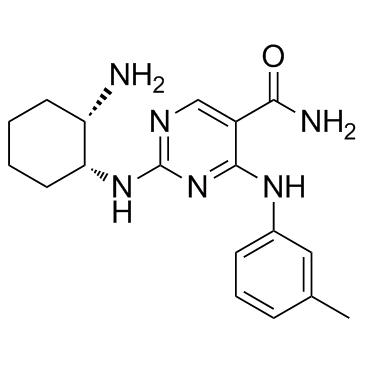 2-(((1R,2S)-2-aminocyclohexyl)amino)-4-(m-tolylamino)pyrimidine-5-carboxamide
