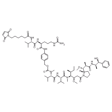 Maleimidocaproyl-valine-citrulline-p-aminobenzoyloxycarbonyl-monomethyl auristatin E