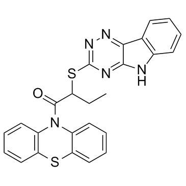 10-[1-Oxo-2-(2H-1,2,4-triazino[5,6-b]indol-3-ylthio)butyl]-10H-phenothiazine              Inauhzin(INZ)
