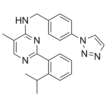 5-Methyl-2-[2-(1-methylethyl)phenyl]-N-[[4-(1H-1,2,3-triazol-1-yl)phenyl]methyl]-4-pyrimidinamine
