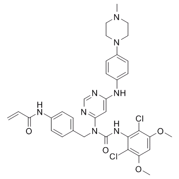 2-Propenamide, N-[4-[[[[(2,6-dichloro-3,5-dimethoxyphenyl)amino]carbonyl][6-[[4-(4-methyl-1-piperazinyl)phenyl]amino]-4-pyrimidinyl]amino]methyl]phenyl]-
