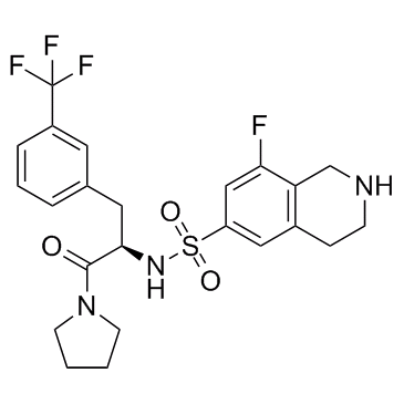 8-fluoro-1,2,3,4-tetrahydro-N-[(1R)-2-oxo-2-(1-pyrrolidinyl)-1-[[3-(trifluoromethyl)phenyl]methyl]ethyl]-6-isoquinolinesulfonamide